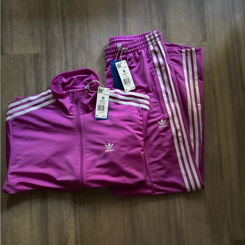 Adidas Firebird Track Jacket & Pants Set Purple Burst ADICOLOR IY4736 & IY4726 - Picture 4 of 5